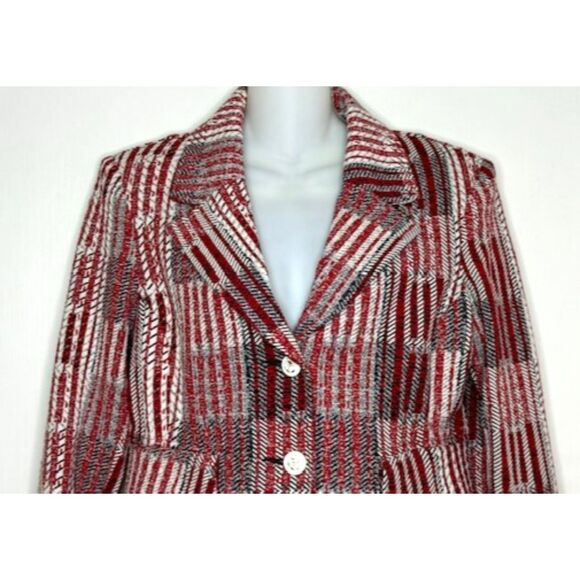 CABI NAUTICAL PATCHWORK RED WHITE & BLUE BLAZER JACKET PEPLUM SIZE S NWOT - Picture 5 of 15